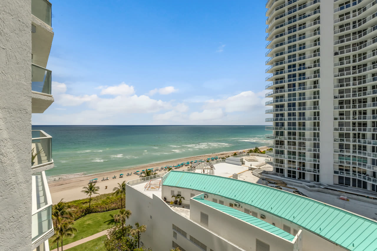 Direct ocean view from Oceania II Unit 922 balcony, Sunny Isles Beach